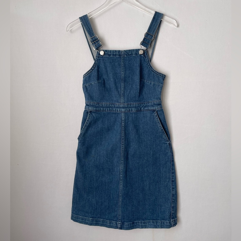 Madewell Denim Overalls Dress Bib Apron A-Line Skirt‎ 00